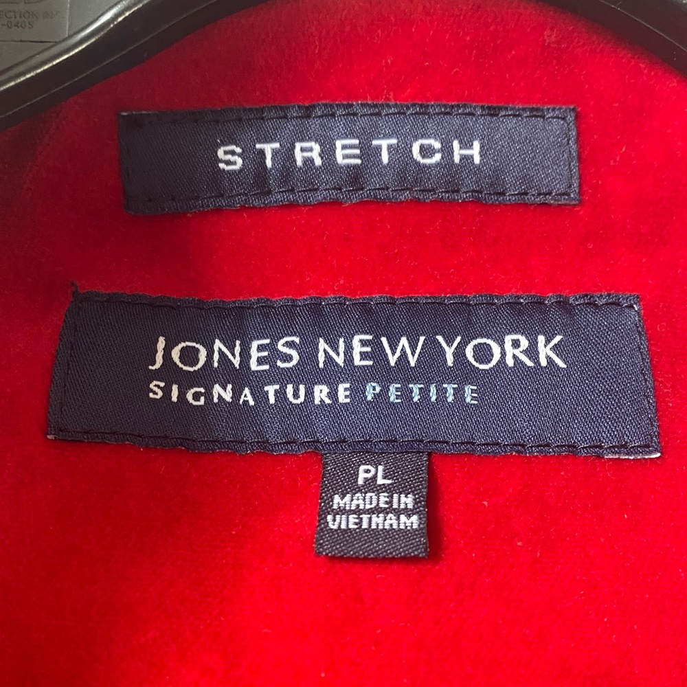 Jones New York Petites Women's Red Bomber Jacket - Picture 3 of 9